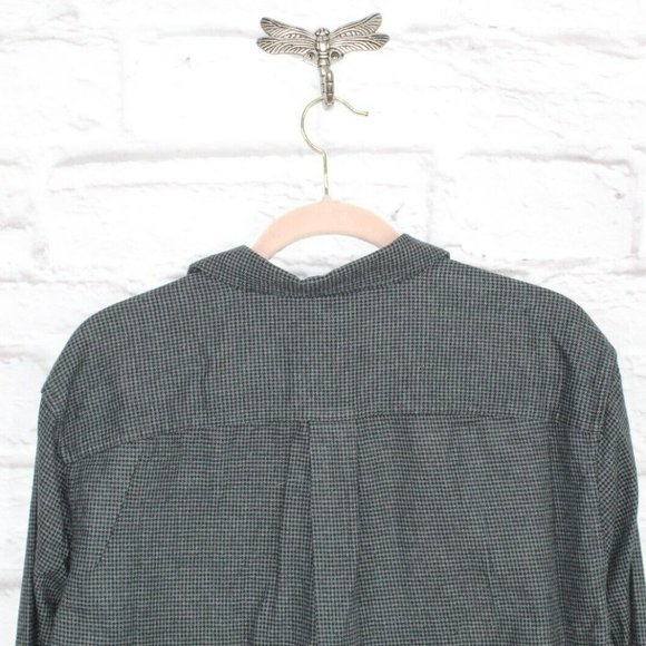 LL Bean Black Cotton Flannel Lined Slightly Fitted Button-Down Shirt Size L - Picture 6 of 8